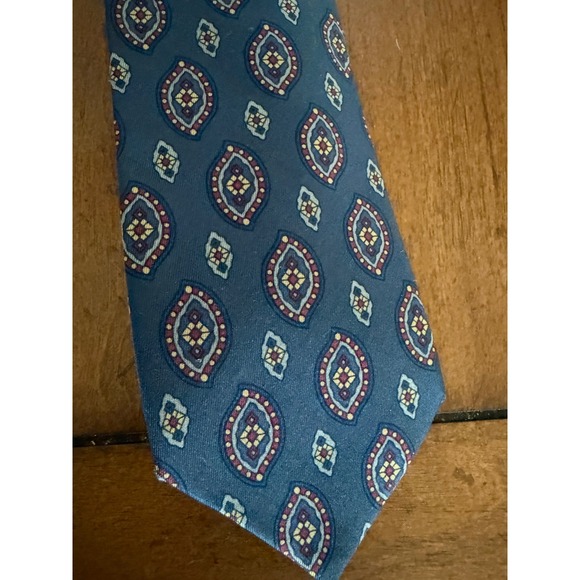 Chanel Paris Silk Necktie Blue Paisley Pattern Made in Italy Mens - Picture 3 of 6